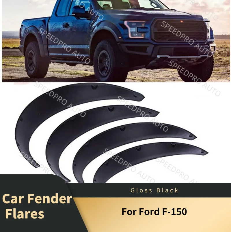

Car Fender Flares For F0rd F-150 F150 Extra Wide Body kit Low Wheel Arches Splash Protector Protective Guards Mudflaps Black