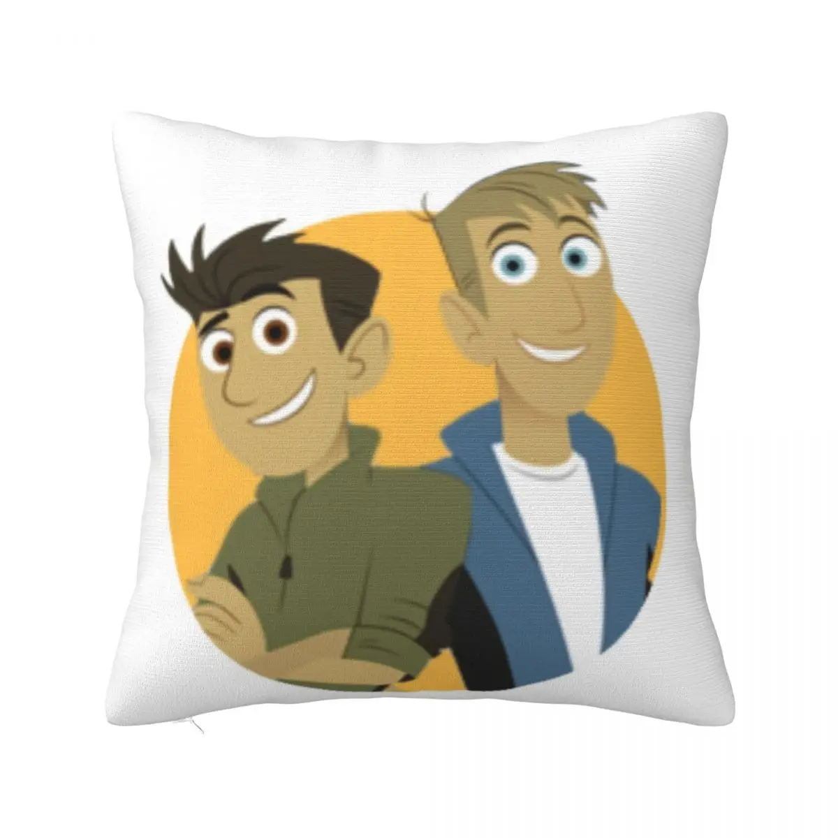 Wild Kratts Chris Anime Pillowcase Printed Fabric Cushion Cover Educational Animation Throw Pillow Case Cover Car Zippered 45cm