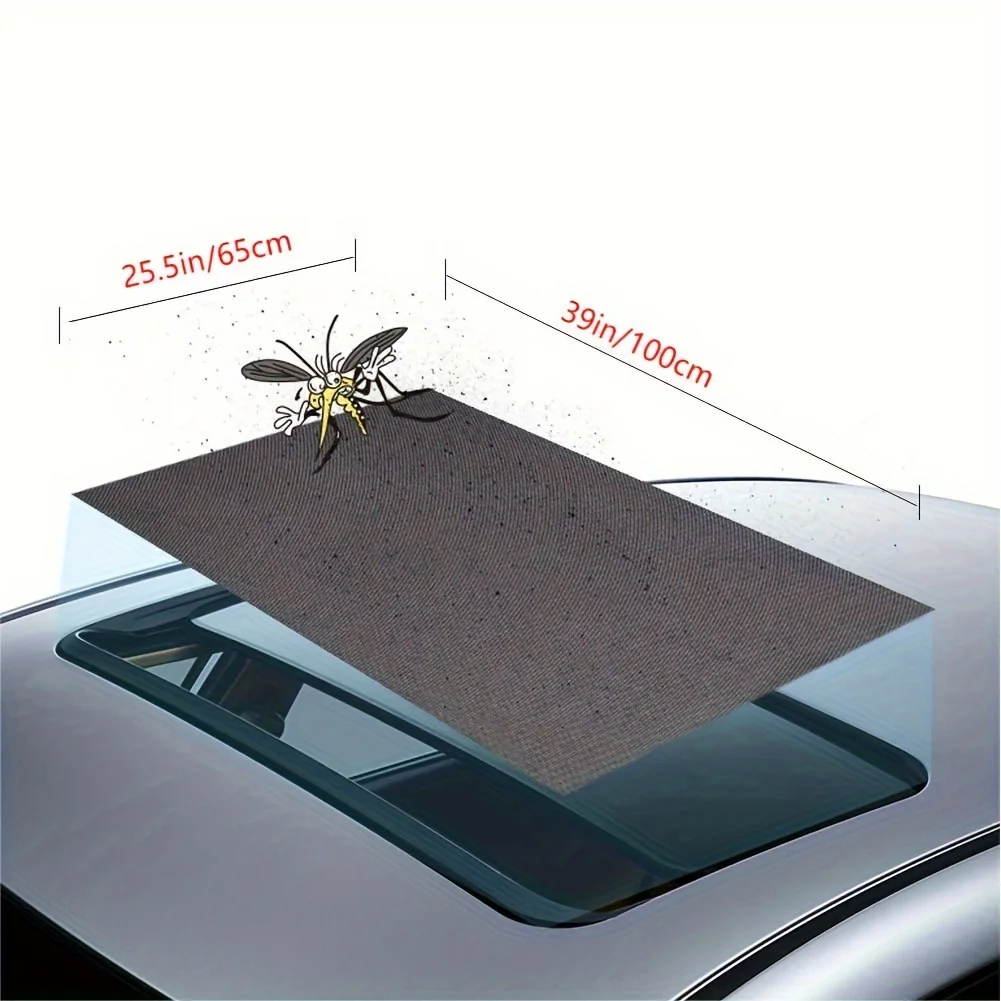 1 pc black magnetic car sunshade with breathable mesh, for rooftop camping at night, quick installation, provides UV protection