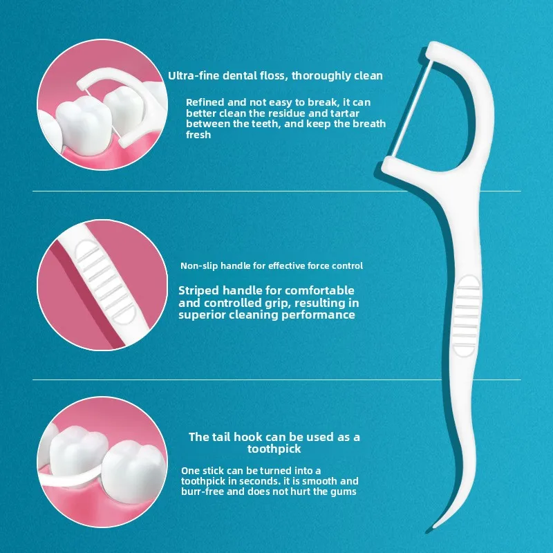 1000PCS Premium Filo interdentale Picks Dente Pick Pulizia dei denti Spazzole interdentali Usa e getta Igiene orale Cura Pulizia interdentale