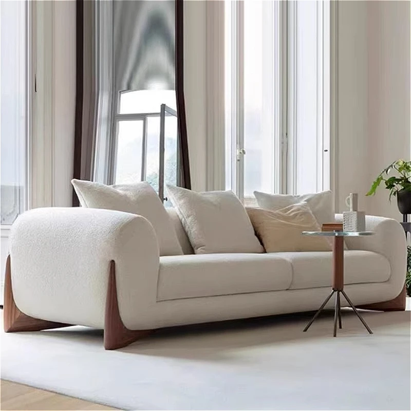 

Современный минималистичный тканевый диван в скандинавском стиле, кремовый, для гостиной, магазина одежды, офиса, диван для отдыха, дизайнерская офисная мебель FYSS