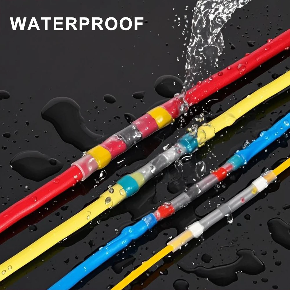 الحرارة يتقلص أنبوب الأكمام مقاوم للماء لحام ختم سلك كهربائي موصل بعقب لصق محطات الحرارة انكماش كابلات الموصلات #4