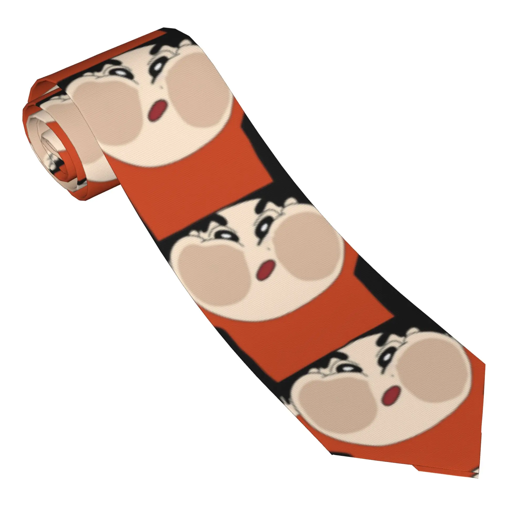 Shinchan Face Funny Meme Neckties Men Women Polyester 8 cm Casual  Wide Neck Ties Crayon for Mens Accessories Cravat Wedding