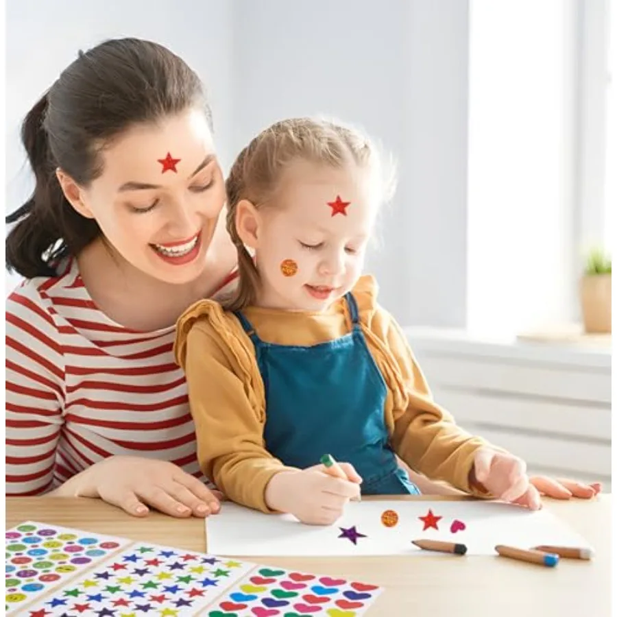 1440 Pcs Star Stickers for Reward Tiny Glitter Star Stickers in Multiple Colors Behavior Reward and Classroom Supplies Ideal fo