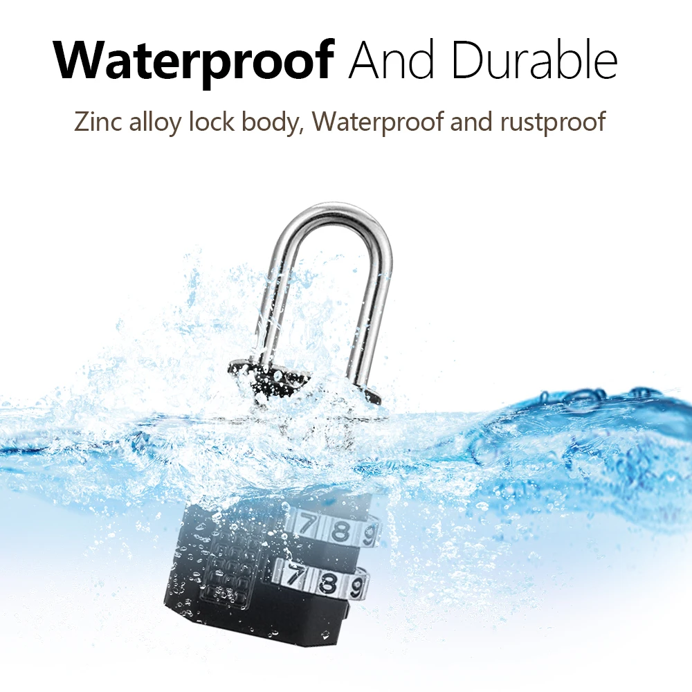 Small Portable Padlock Combination Lock 3 Digit Waterproof Outdoor Lock For Door Suitcase Bag Cabinet Locker Window