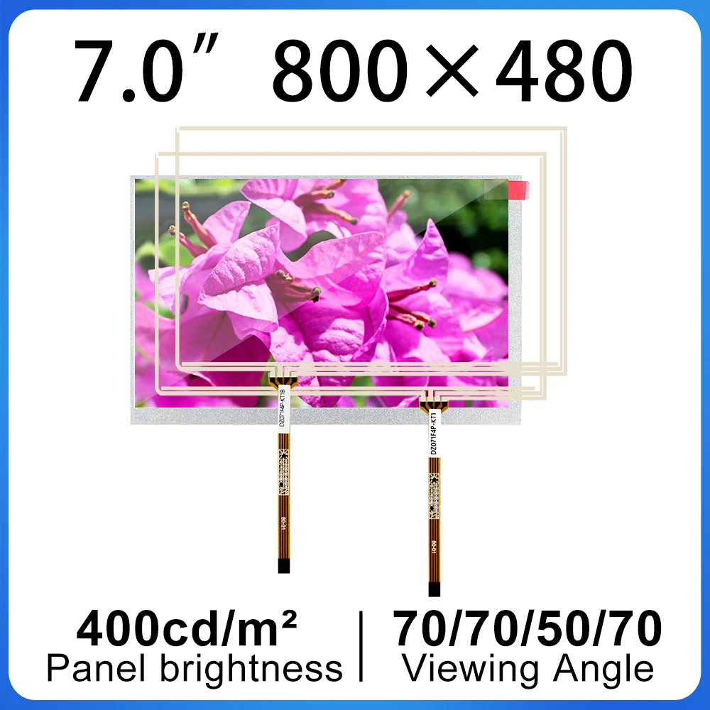 LCD Screen display  7-inch 4-wire resistive touch panel 800(RGB)×480 40 pins AT070TN83 V.1