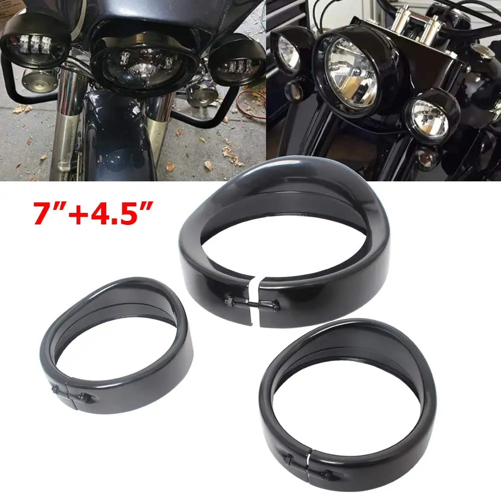 

Декоративное кольцо для противотуманных фар/фар головного света мотоциклов Harley Touring Road King Street Electra Glide Softail FL FLD Tri, 4,5/7 дюймов, аксессуар
