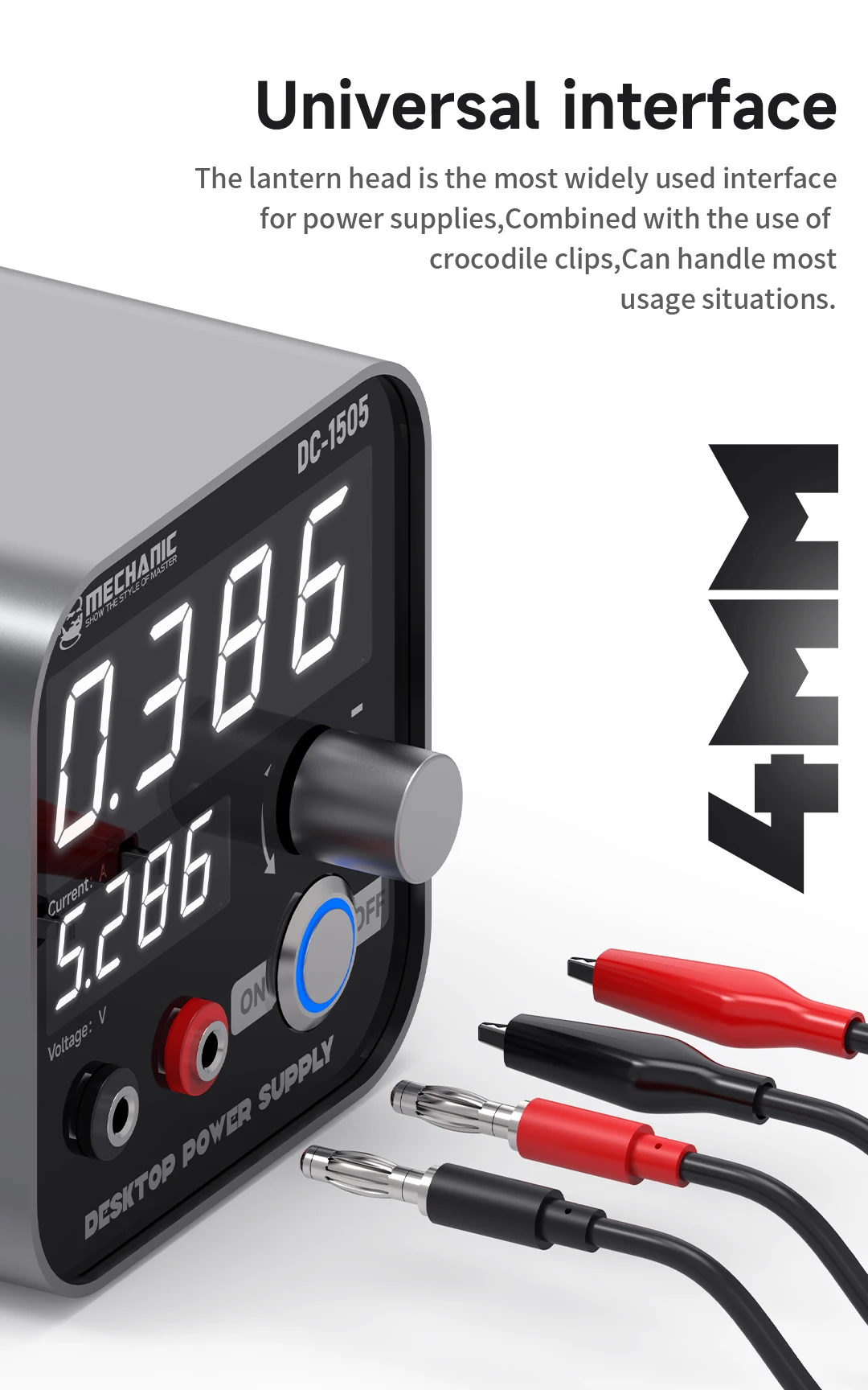 MECHANIC  DC1505 desktop power supply Heat dissipation LED display with multiple interfaces 110V 220V adjustable power supply