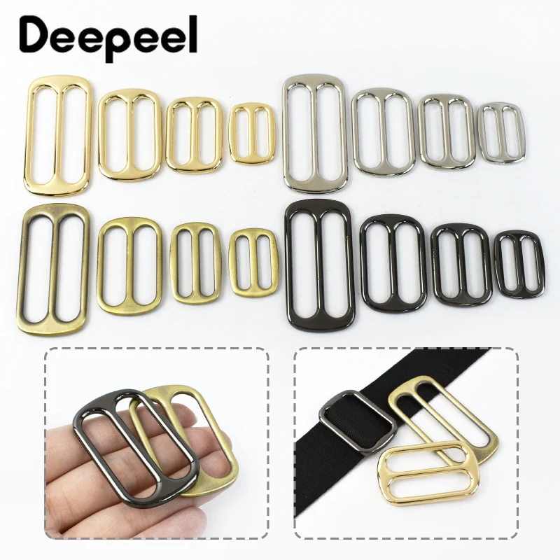 

10Pcs Deepeel 12-50mm Metal Tri-Glide Slider Buckles Bag Strap Leather Belt Adjuster Clasp Luggage Hook Hardware Accessories