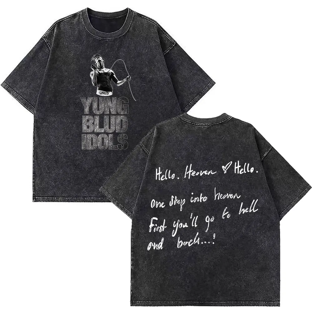 Yungblud IDOLS The World Tour 2025 Merch Retro Washed T Shirt Men's Women Hip Hop Rock Short Sleeve T-shirts Oversized T-shirt