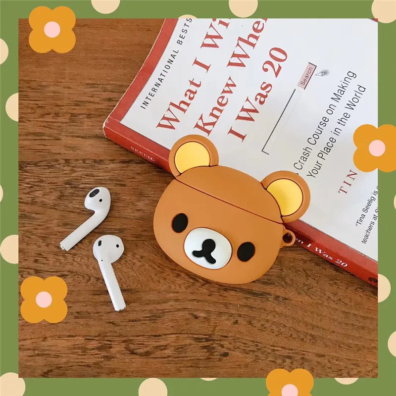 Cute 3D Cartoon Rilakkuma For Airpods 1 2 3 4 Pro 3 Pro 2 Silicone Earphone Case Accessories Cover view 5