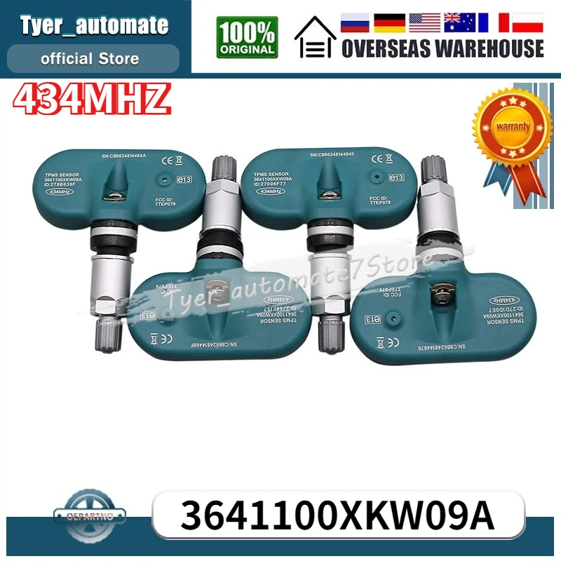 

4 шт. датчик TPMS 3641100XKW09A 434 МГц датчик контроля давления в шинах для Great Wall Hover H2 M4 Wingle 5 Haval H6 Coupe H8 M2