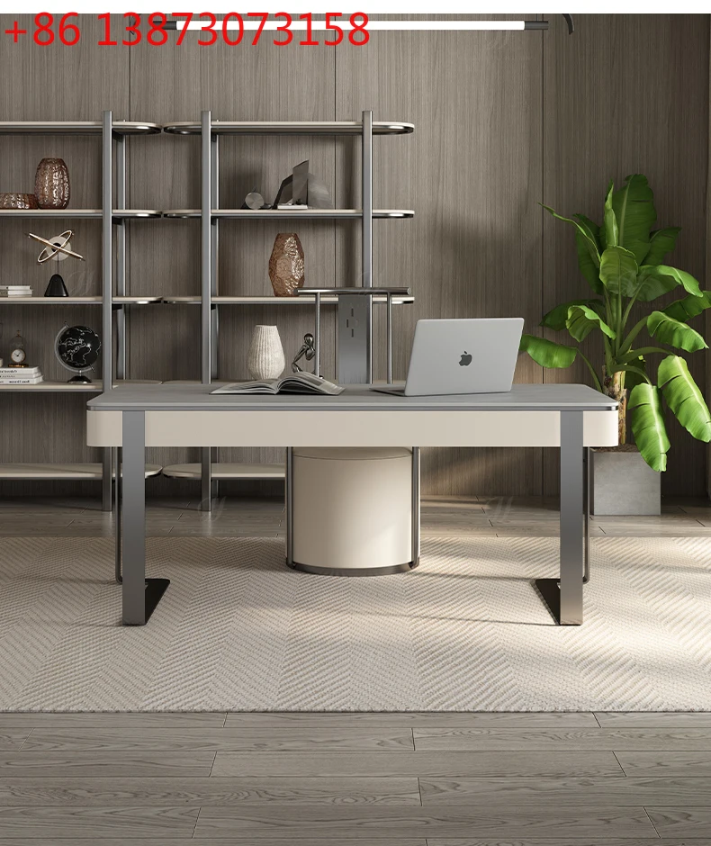 Italian minimalist light luxury desk simple rock slab