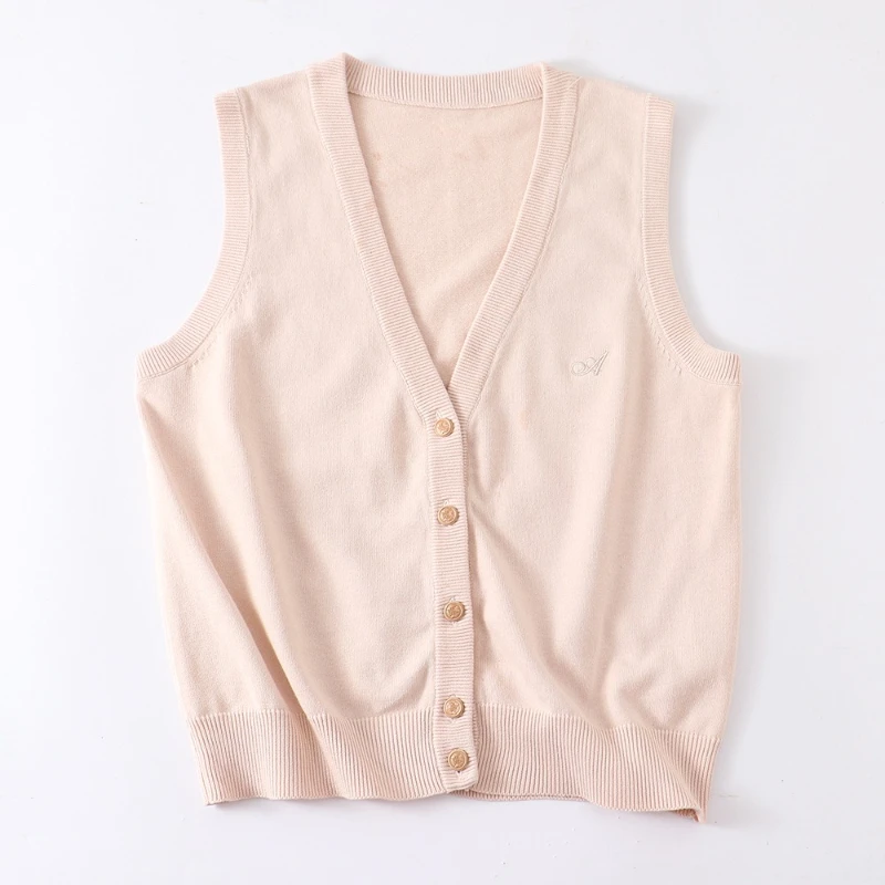 Fashionable and Comfortable Tea Vast Love College Japanese Students Knitted Sweater Undershirt Cardigan Sleeveless Thin Section