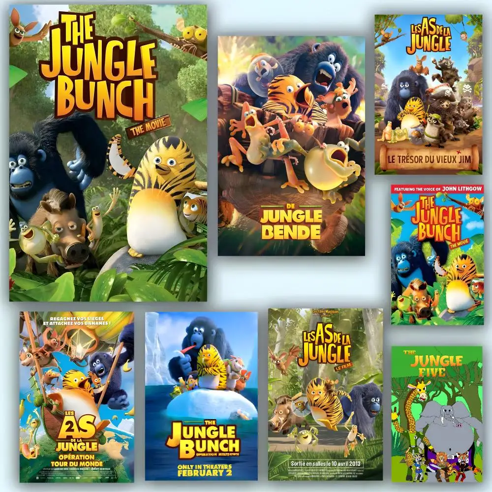 Animal Comedy T-The Jungle Bunch Poster Fashion Art Removable Wall Poster Home Accent for Bedroom & Dorm