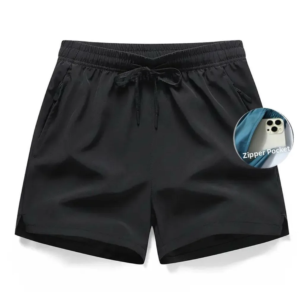 Ords da uomo in seta di ghiaccio Summer Qui Dry Beach Tee-quarzo Lunghezza Corsa Fitn Allenamento Sport Pantaloni di media lunghezza a quattro quarti