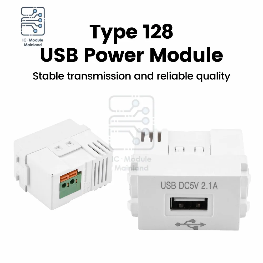 Type 128 USB Power Module 220V Socket 5V2.1A Mobile Phone Charging Module Power Socket Conversion Switch Adapter