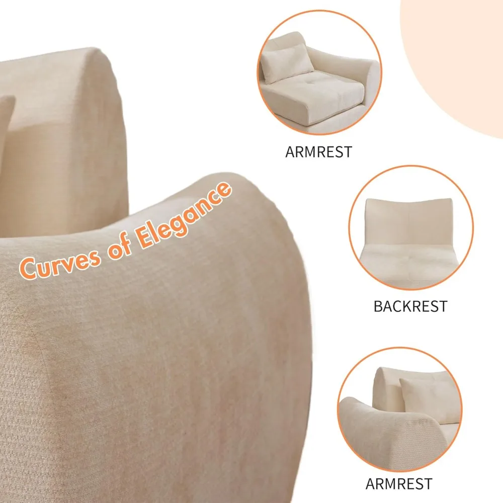 MAXMAXX 102 أريكة سحابة مقسمة وحدات، سرير أريكة قابل للتحويل 4 في 1، أريكة بدون عظم على الأرض، أريكة وسادة معيارية، مناسبة #5