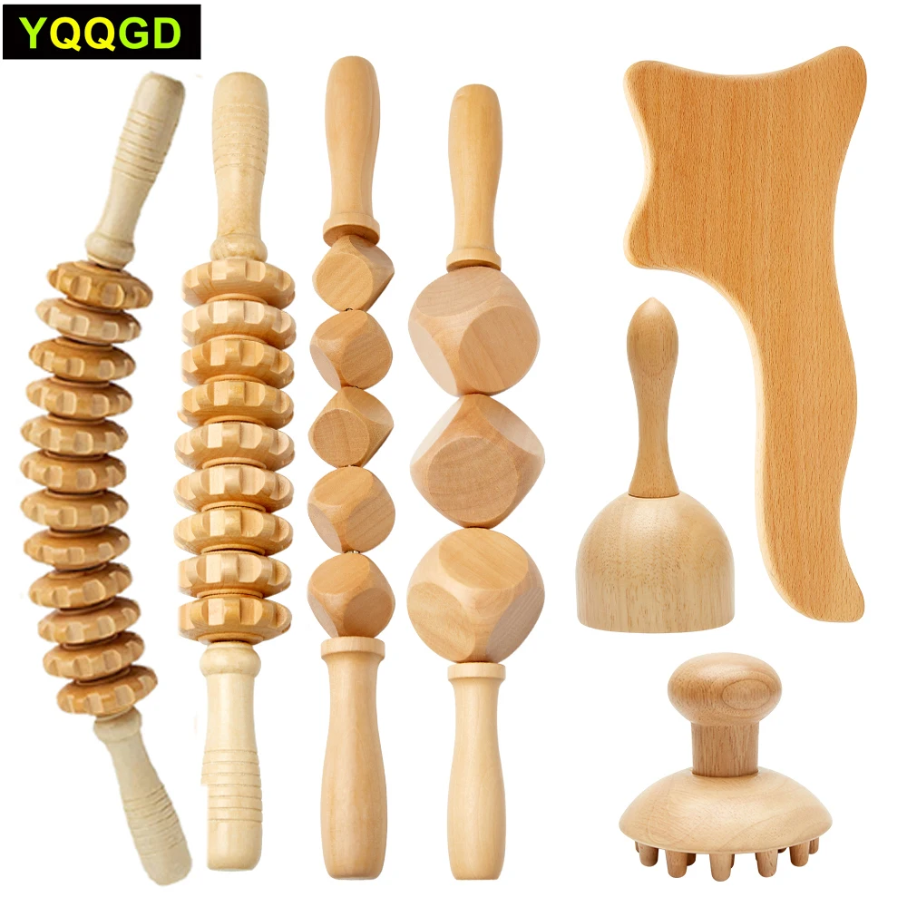 

Wood Therapy Massage Set Maderoterapia Massager Roller Anti Cellulite Slimming Gua Sha Massager For Body Back Foot Masajeador