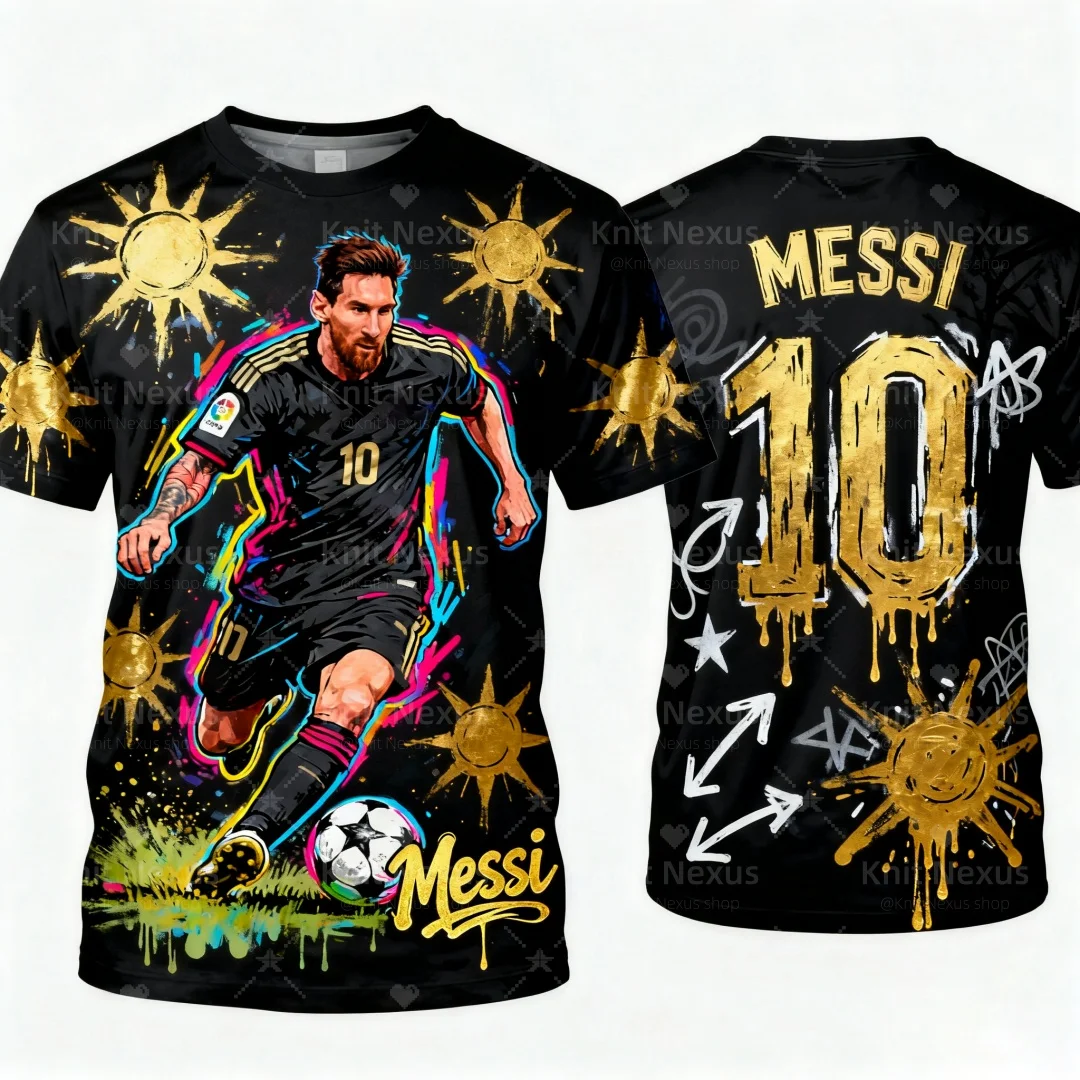 25 Messi No. 10 football jersey Outdoor Sports T-shirt Autumn Dry Quickly Men's T-Shirt Children's Clothing Tee Y2k Woman