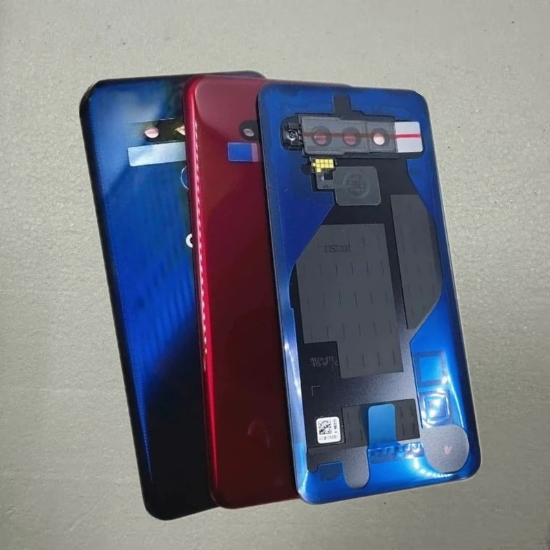 Glass Battery Cover for LG G8 ThinQ 3 Holes Rear Housing Back Door Case with Camera Frame+Fingerprint