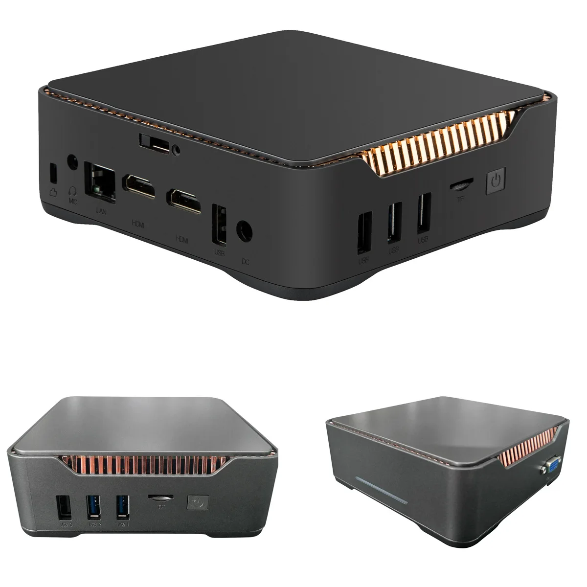 AK3V N3350 Tre Display 2xHD 1xVGA Pocket Mini PC LAN 4G LPDDR3 64G EMMC 512G SSD Computer Desktop Winodws 10