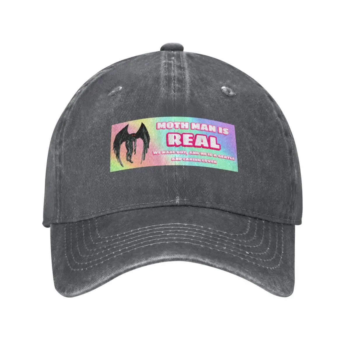 

moth man is REAL we made out and he is a gentle and caring lover Baseball Cap birthday custom Hat Military Cap Man Boy Women's