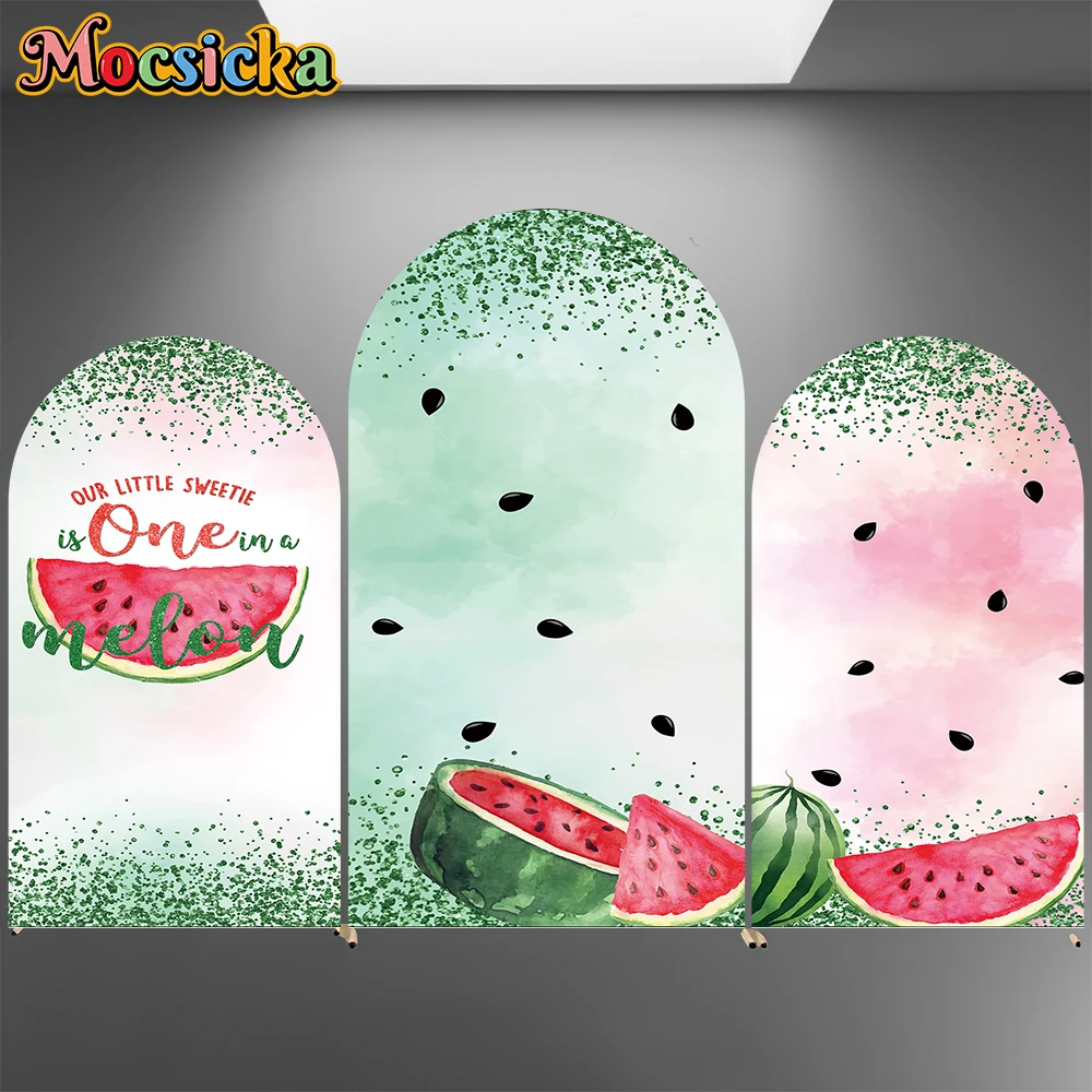 

Mocsicka Watermelon Arch Covers Backdrop Elastic Double-Sided Summer Fruits Party Arched Background Birthday Wedding Decorations