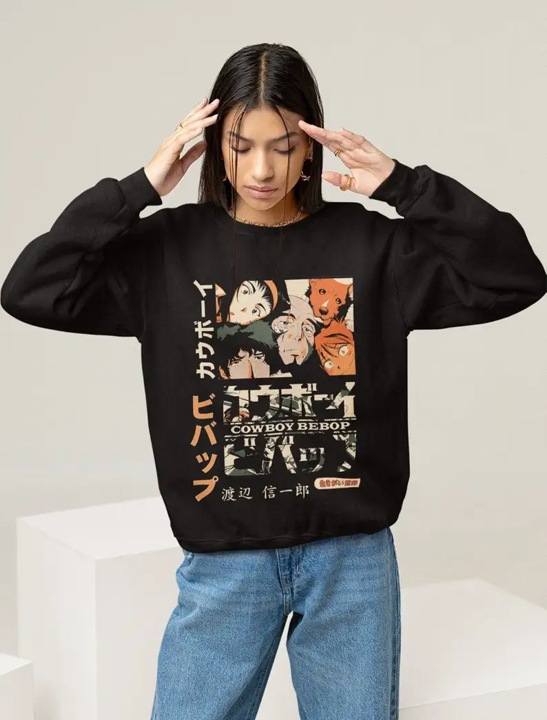 Cowboy Bebop Pattern vintage Shirt Bebop Montage Unisex sweatShirt for Anime Lovers