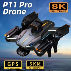 P11 Pro Max Drone 8K 5G GPS profesjonalna fotografia lotnicza HD podwójny aparat unikanie przeszkód bezszczotkowy Quadrotor prezenty dla dzieci