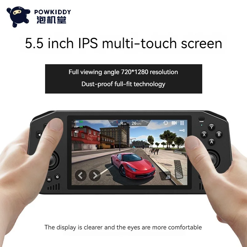 Powkiddy X28 Android Unisoc Tiger T618 Handheld Game Console 5.5 Inch Touch IPS HD Screen Video Game Player Kids Christmas Gift