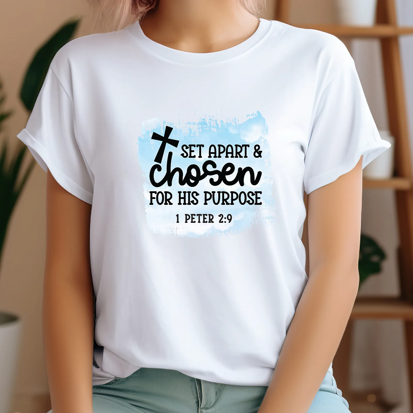 Jesus Set Apart & Chosen His Purpose Women Men Christian Faith Religious T Shirt