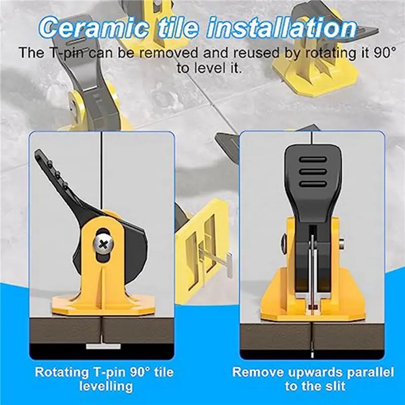 ABKJ-100 PCS Tile Tools For Leveling Installation, Reusable Tile Leveling System, Floor Leveling Tools, Tile Leveling Clips