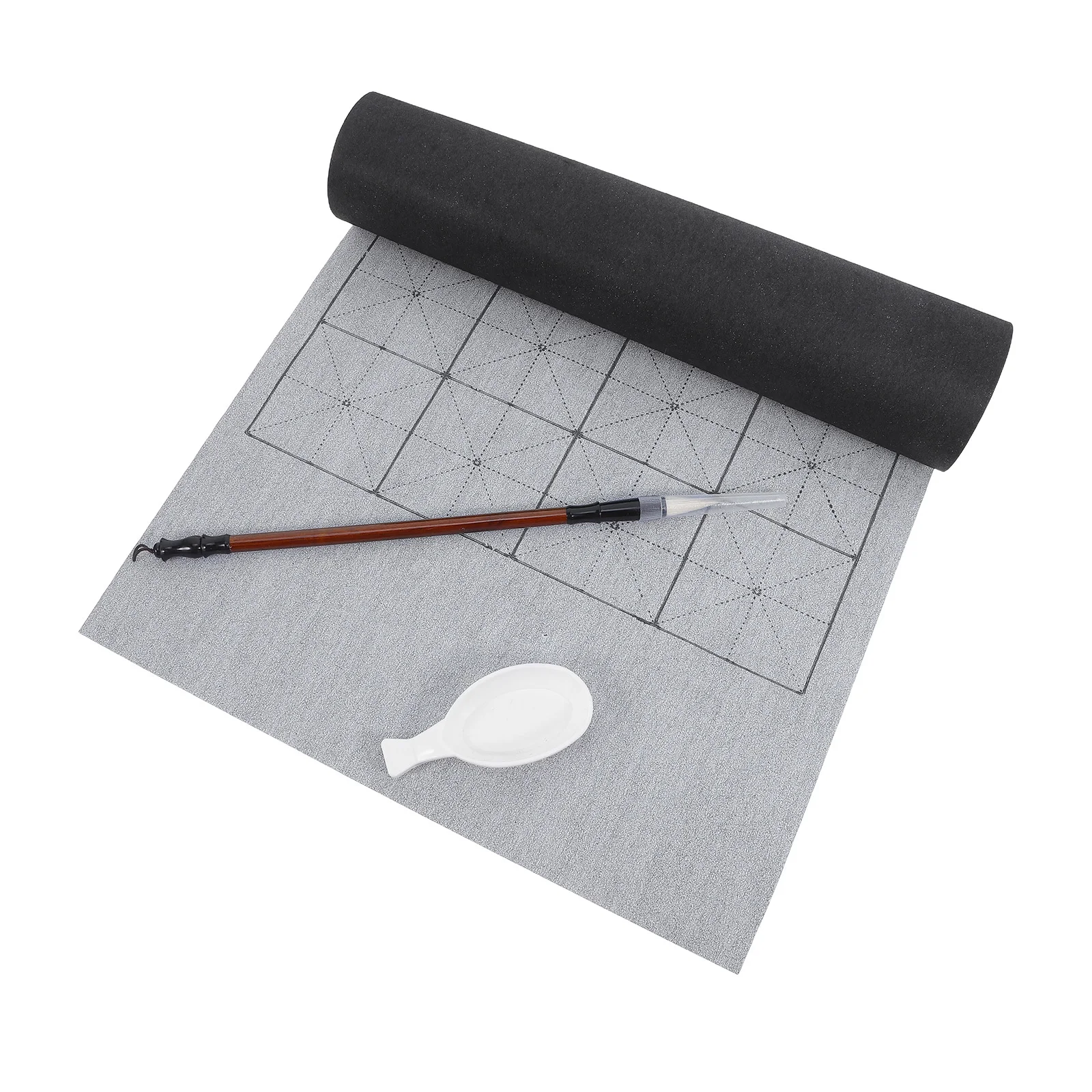 1Set Panno per Scrittura ad Acqua Pennello per Calligrafia Penna Piatto per Acqua Riutilizzabile Kit per Pratica di Calligrafia Cinese per Principianti Abilità Quotidiana