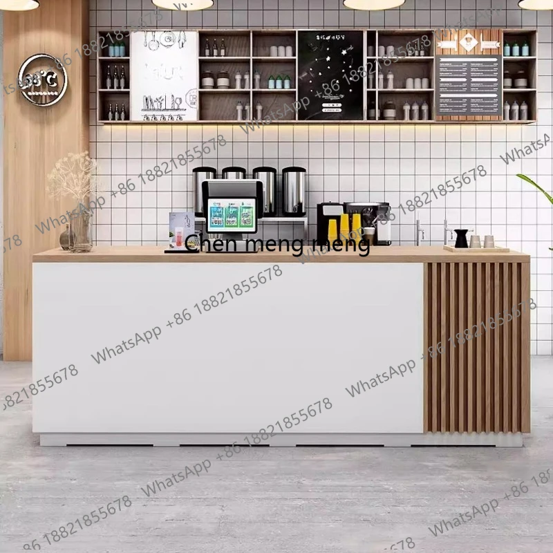 

Modern Milk Tea Shop Bar Counter Simple Dessert Shop Cashier Counter Pet Grooming Shop Reception Desk Office Furniture