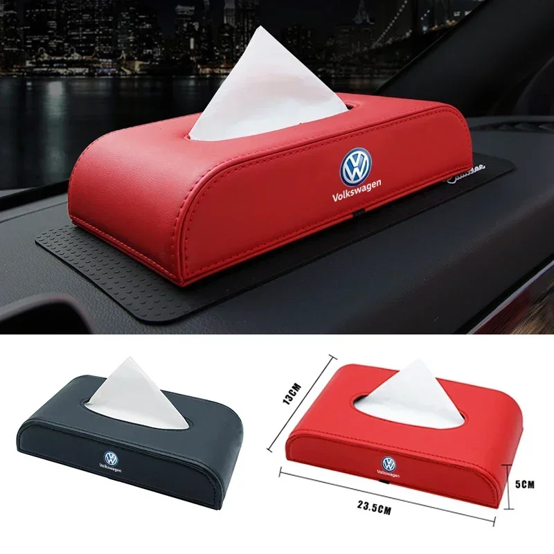 

Car Leather Tissue Storage Bag Armrest Box Sun Visor Home Tissue Pack For Volkswagen VW Rline Beetle Touareg Tiguan Touran Golf