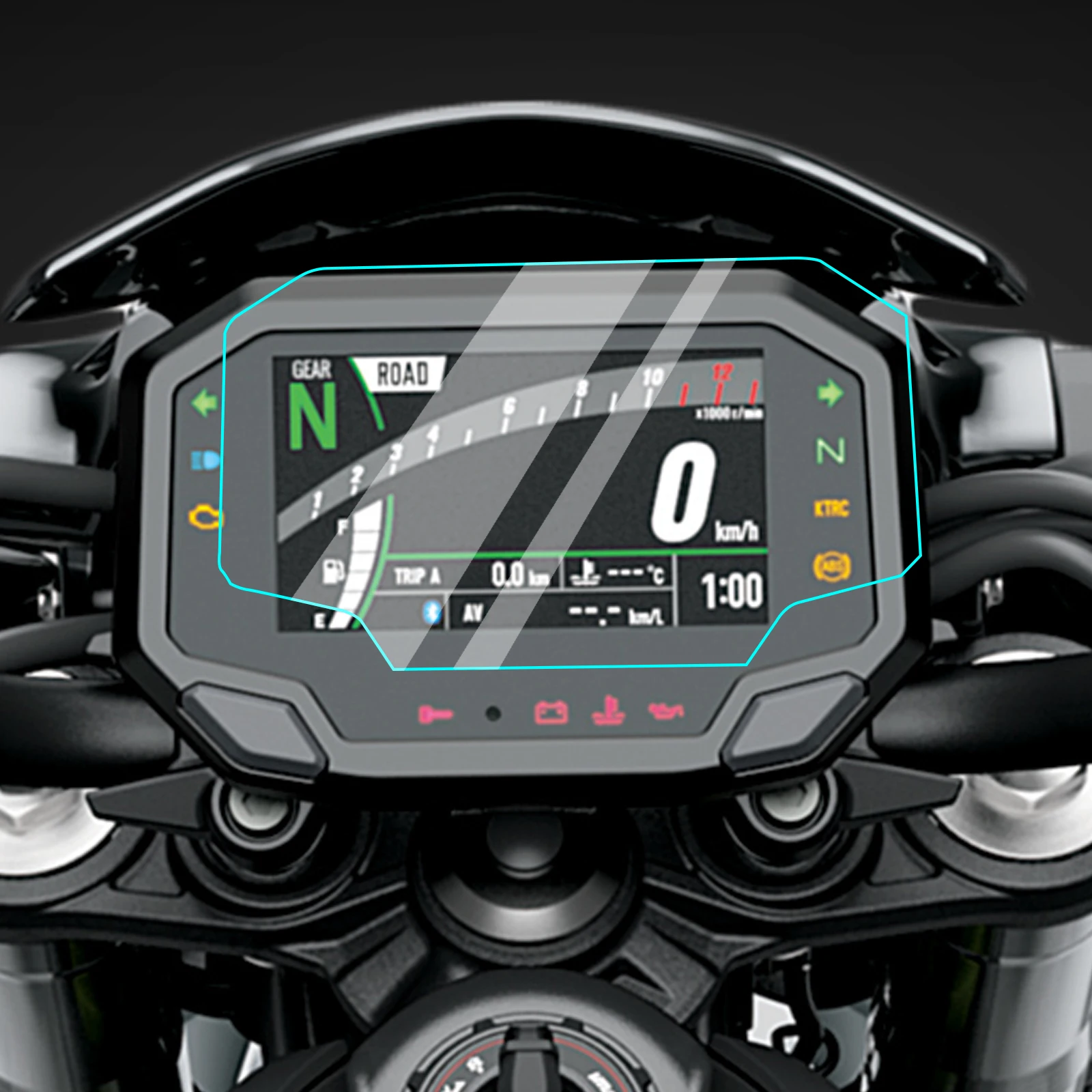 Protector de pantalla para salpicadero de motocicleta, película protectora antiarañazos, TPE, LCD, para Kawasaki Z900(2022-2023Style), 2 uds.