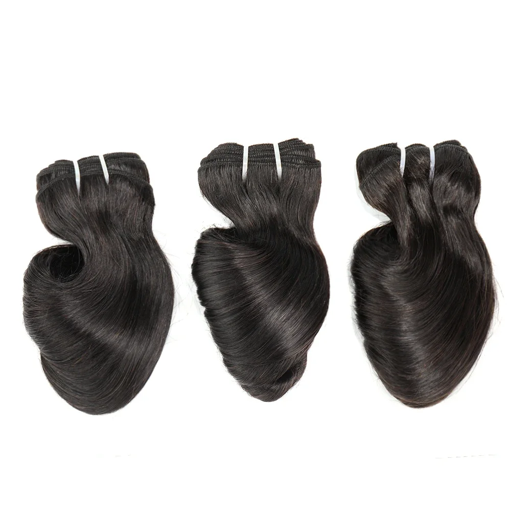 Brazilian Human Hair Loose Wave Bundles Double Drawn 1/3pcs/Lot Remy Hair Extension Egg Curl Funmi Roll Human Hair Weave Bundles