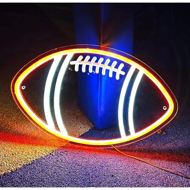 Rugby Football Neon Sign bars game rooms and man caves Gift for rugby fan Acrylic Neon Lights bright sign Custom Rugby Kids