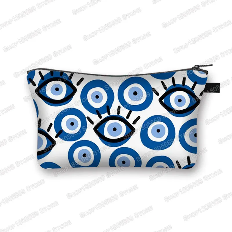 Mano di Fatima pittura astuccio cosmetico turco blu malocchio trucco borsa donna Mandala fiore borse di bellezza borse da toilette regalo