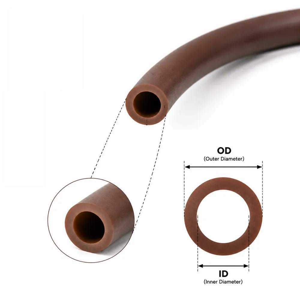 FKM Rubber Hose Brown ID 2 3 4 5 6 7 8 10 12 14mm Fluorine Rubber Tube Oil Corrosion Resistant Anti-Aging Fuel Delivery Tube