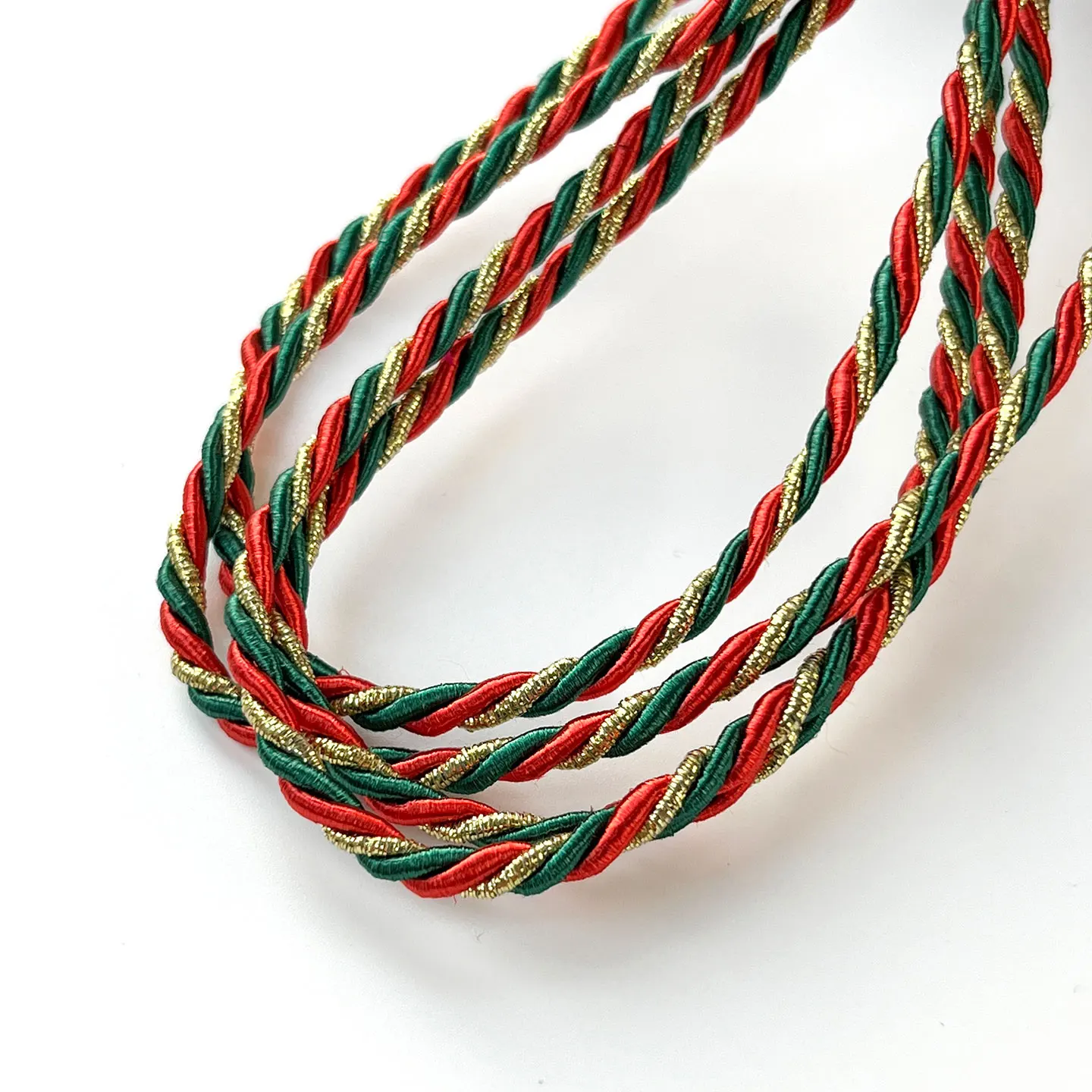 10/25 Yards Dreisträngiges Seil Weihnachtsdekoration Seil Geschenkverpackungsseil Handgemacht DIY Dreifarbiges rundes Seil Partydekoration – Detail 3