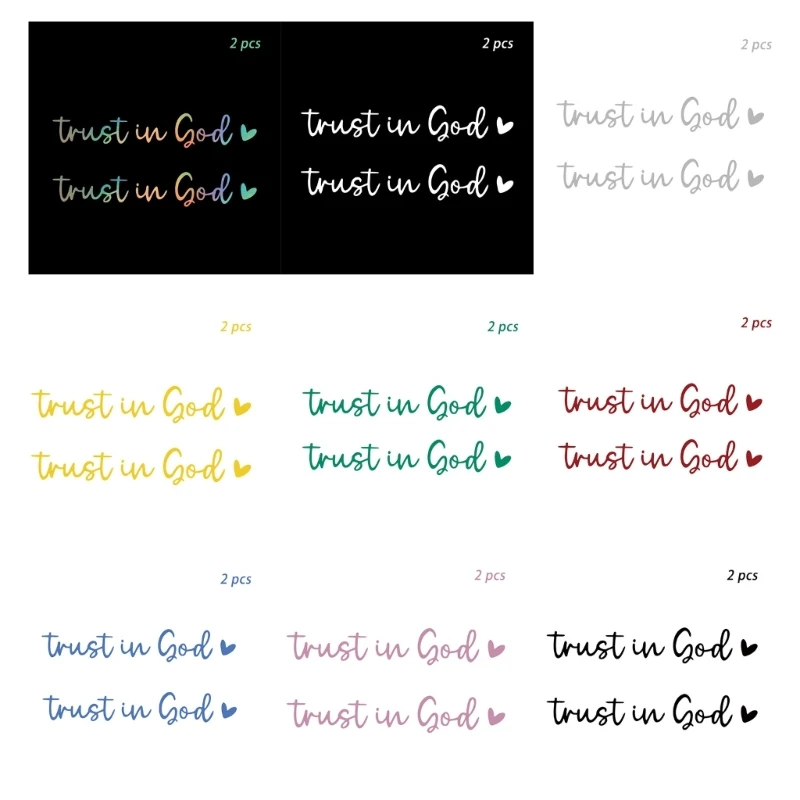 20pcs Trust in God Mirror Decals for Vehicles Colorful Stickers for Religious