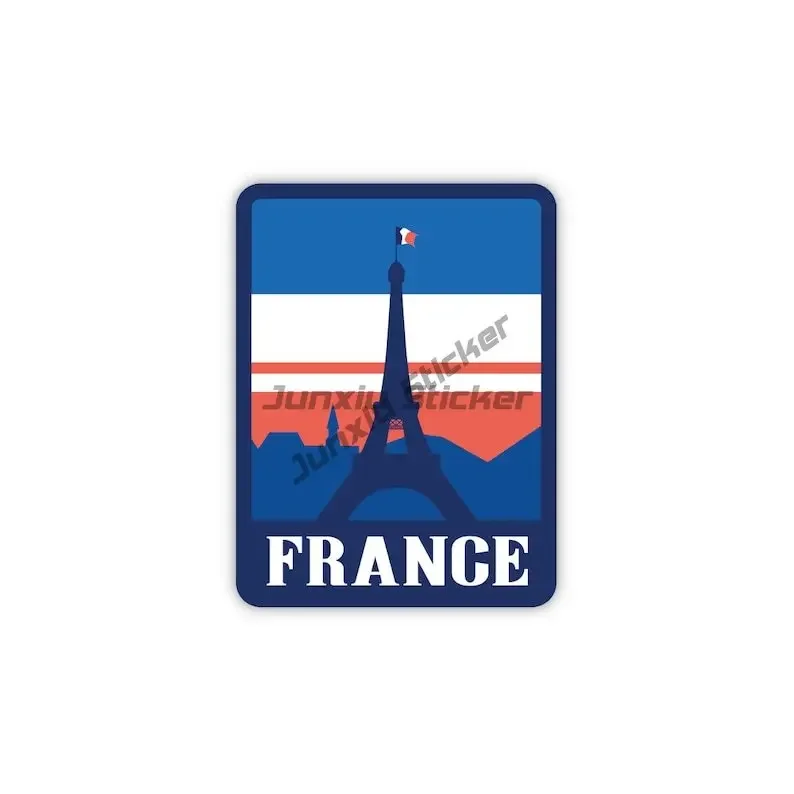 F France French Flag Map Paris Tower Badge Stickers for Decorate Car Window Glass Camper Van Bicycle Wall Room Decal Accessories