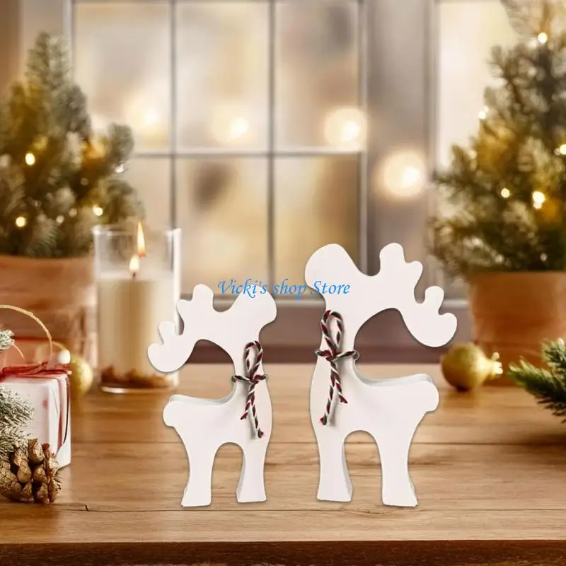 Sturdy Decorative Ornament Mould Heat Resistant Silicone House Casting Mold for Crafting Christmas Double Elk