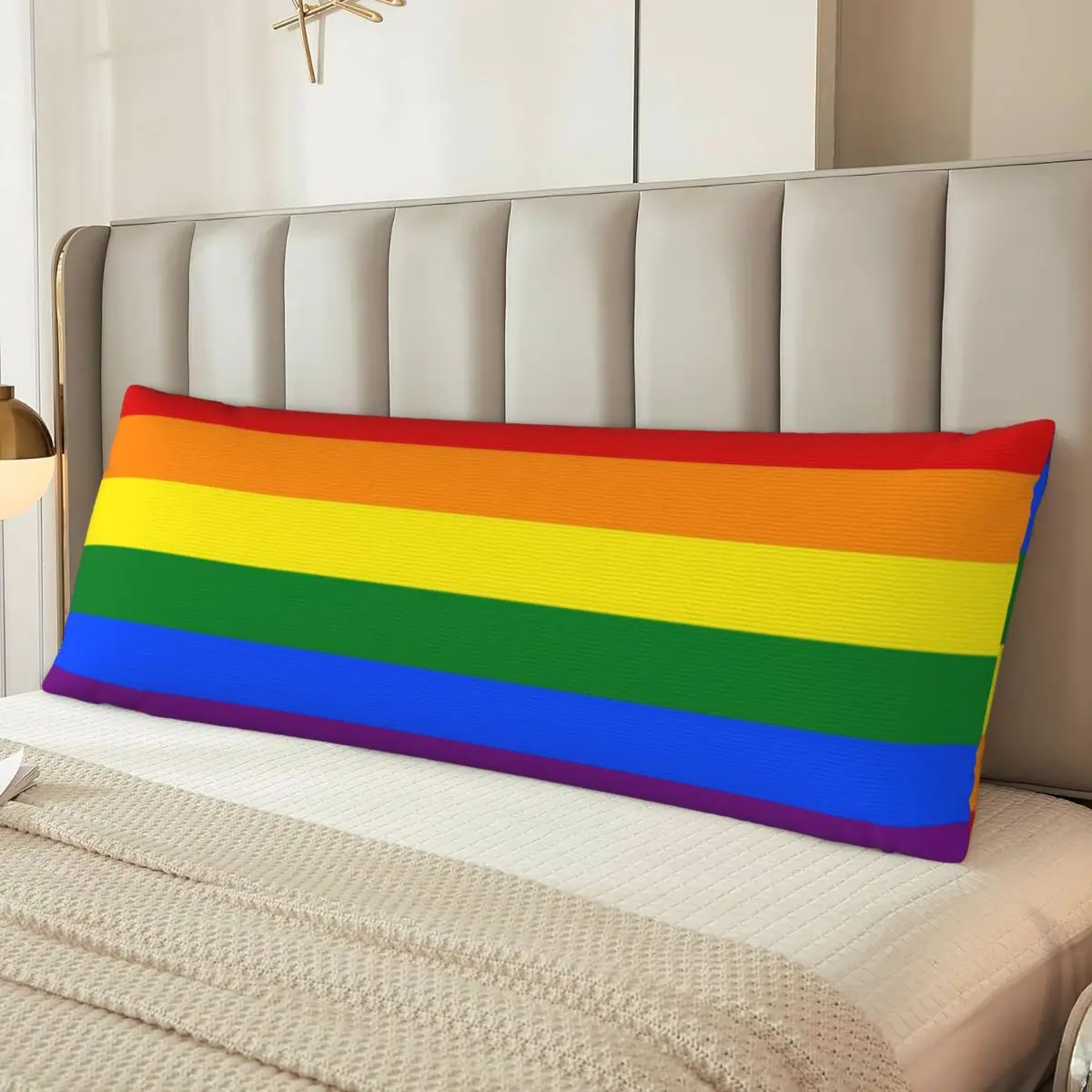 

Long Body Pillowcase Rainbow Pride LGBT (5) 20x60in Pillow Cover Comfortable Anniversary Gif Customizable Patterns