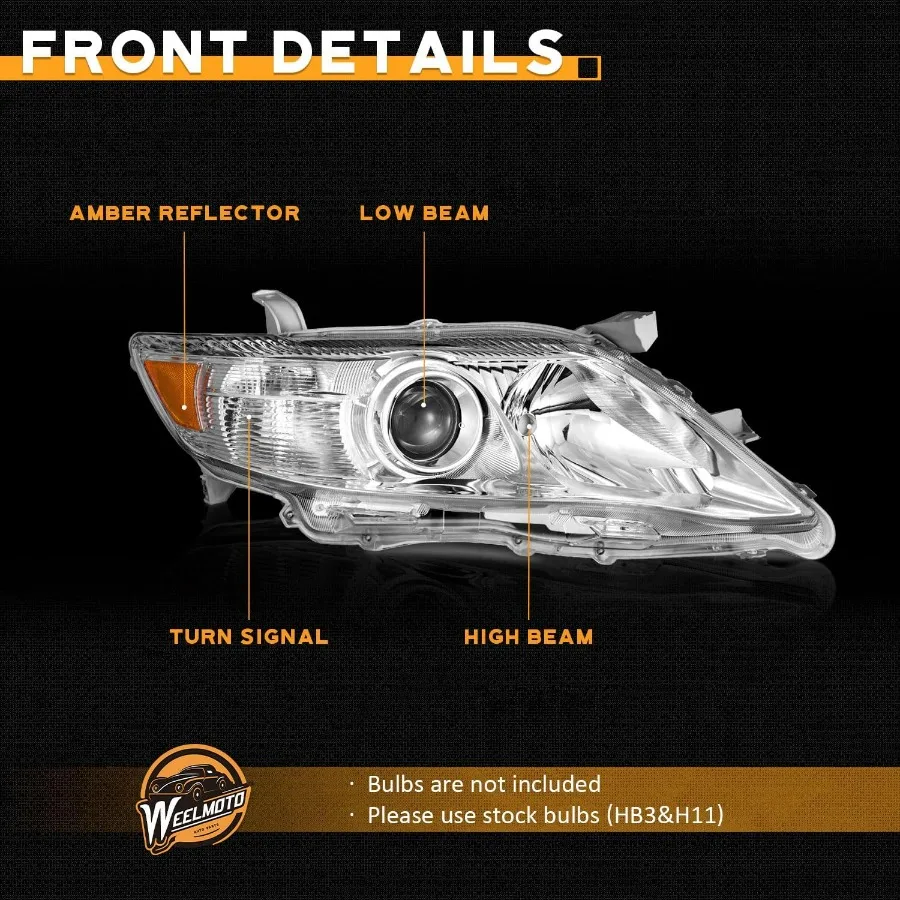 مجموعة المصابيح الأمامية لعام 20102011 2010 2011 كامري 4 أبواب سيدان النسخة الأمريكية متوافقة فقط مع استبدال المصابيح الأمامية 10 11 كامري