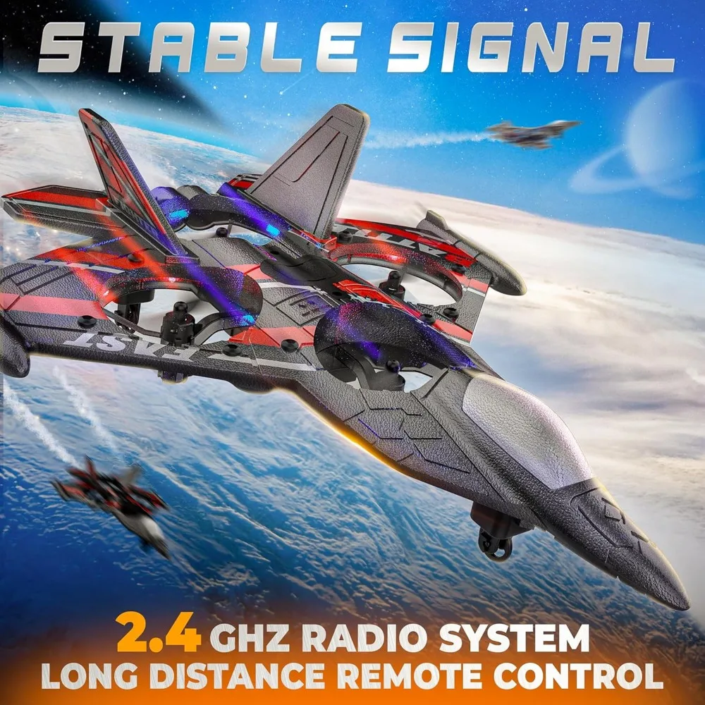 Droni BEZGAR progettati per bambini: aereo, aereo, elicottero RC da 2,4 GHz e 360 °   Giocattolo Flip Jet dai 8 ai 13 anni