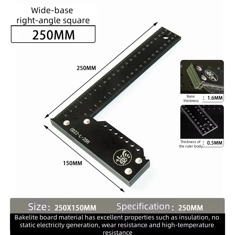 أدوات مسطرة سبيكة لأعمال النجارة مسطرة الزاوية اليمنى من النوع L DIY دعم مخصص من الدرجة OEM