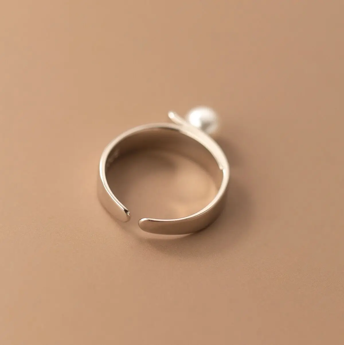 925 Silver Smooth Surface Pearl Rings For Women Wedding Luxury Jewelry Accessories Wholesale  and